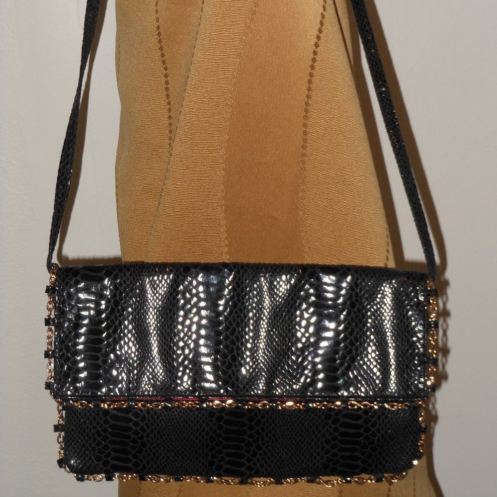 NIKI MINAJ BLACK CLUTCH SHOULDER BAG